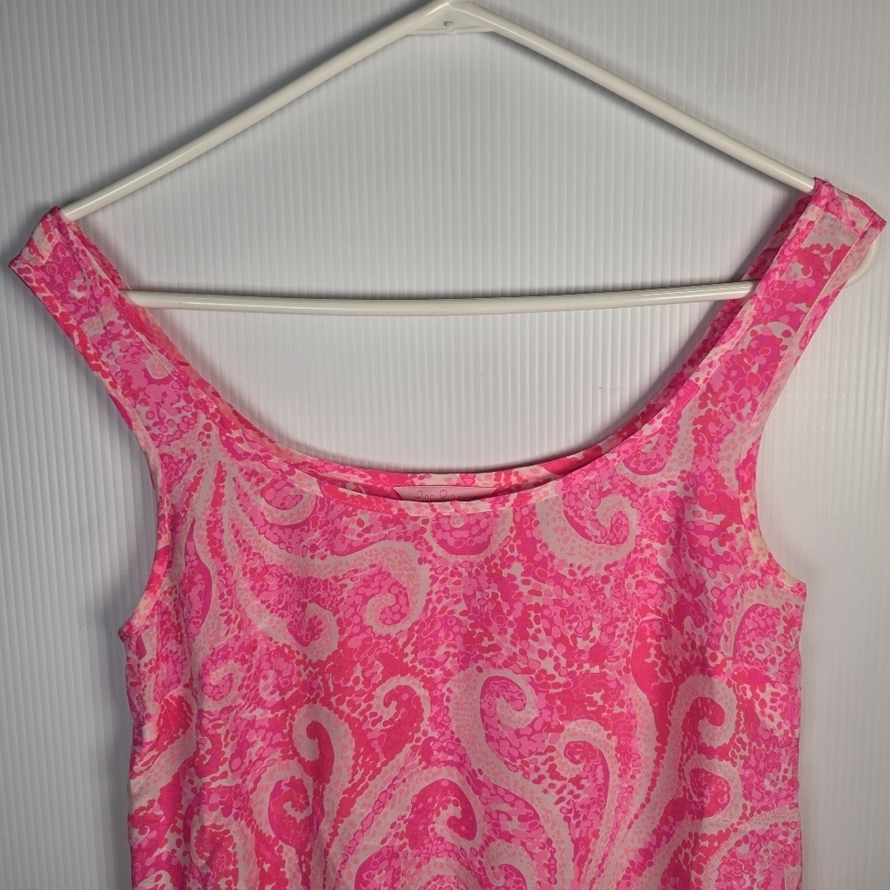 Lilly Pulitzer Women's Cosmos Sleeveless Silk Tank In Pink Pout Size XS - Picture 6 of 13